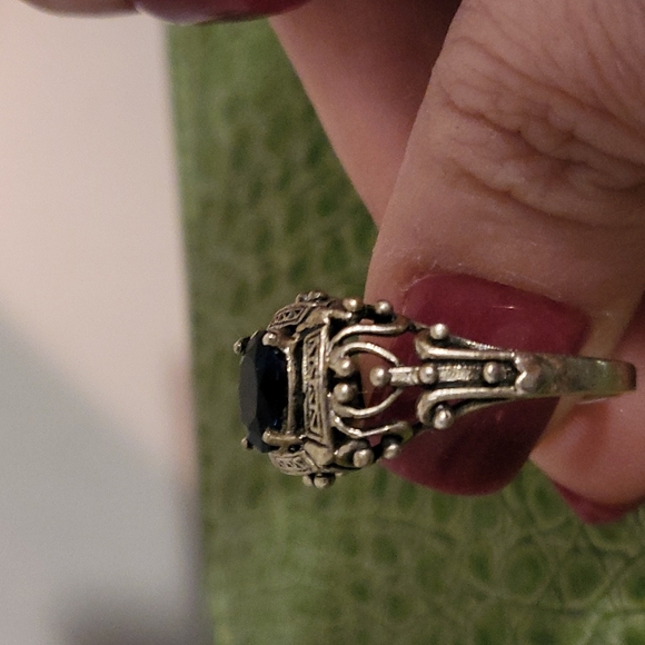 Sterling silver Turkish sapphire ring - Picture 3 of 4